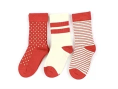 Minipop bright red mix strømper bambus (3-pack)